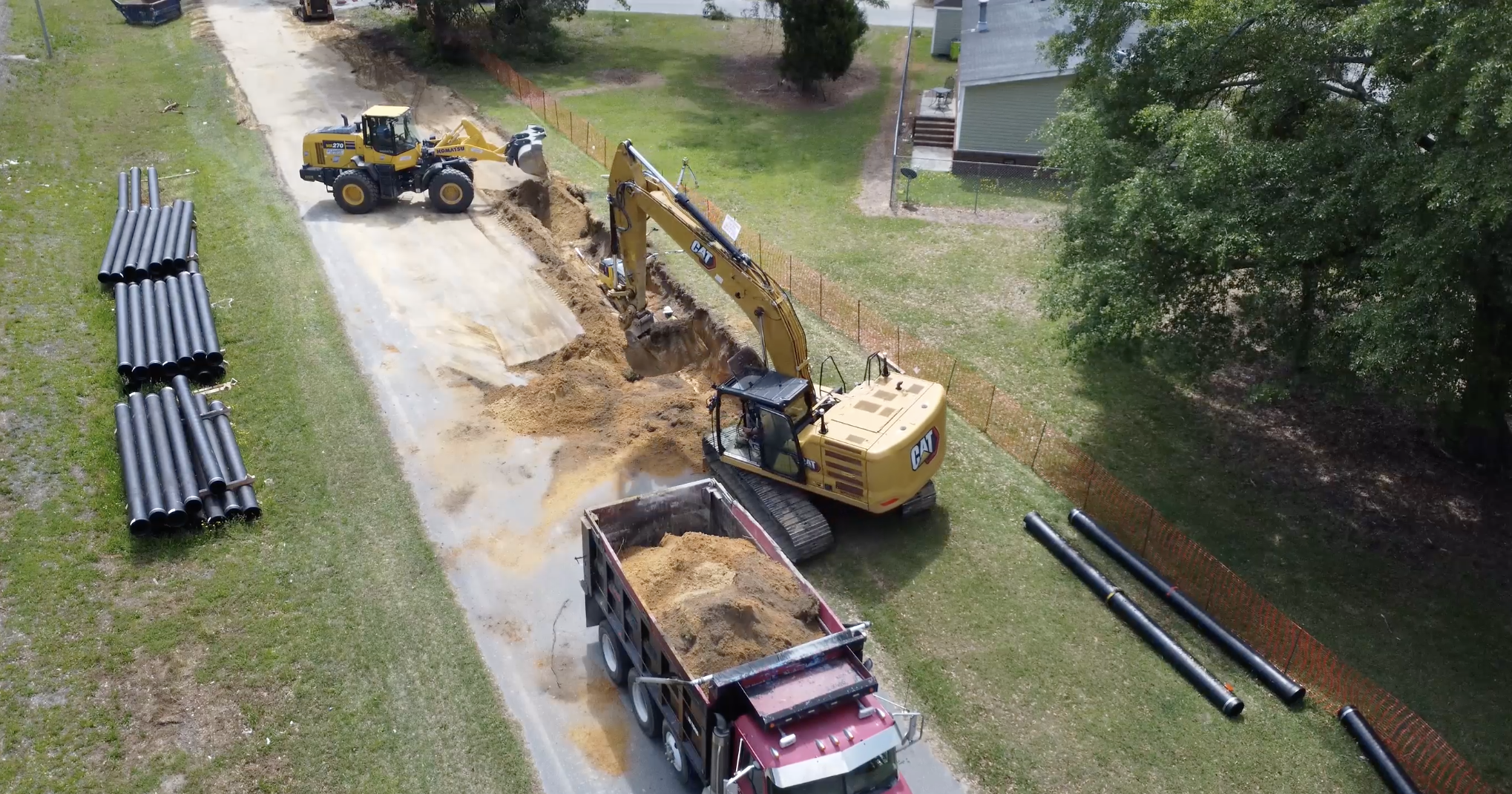 heavy machinery on construction site
